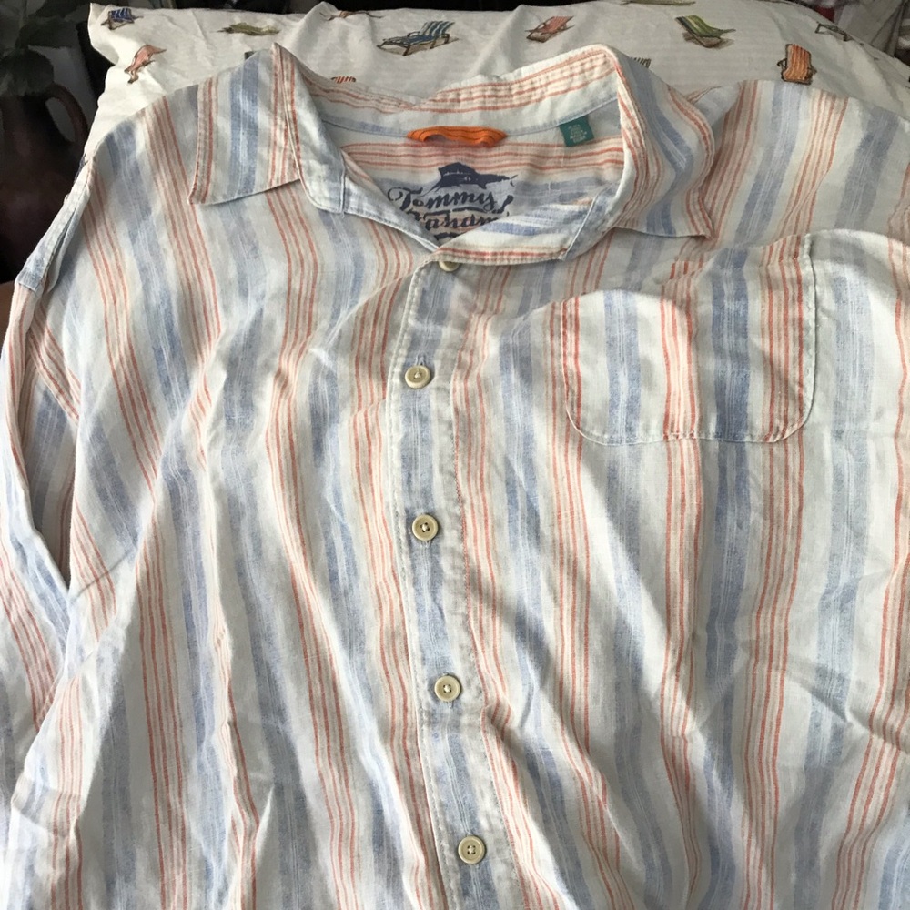 Tommy Bahama, Cream (Stripes), Long Sleeve, XX-Large